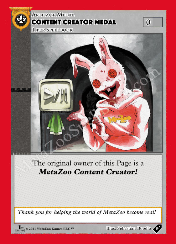 MetaZoo Content Creator Medal