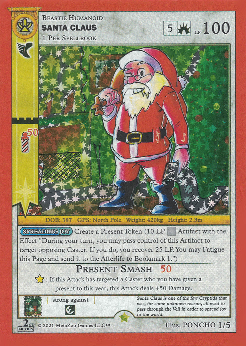 2nd Ed 2020 - Santa Claus - Beastie Humanoid - Poncho - 1-5 scan