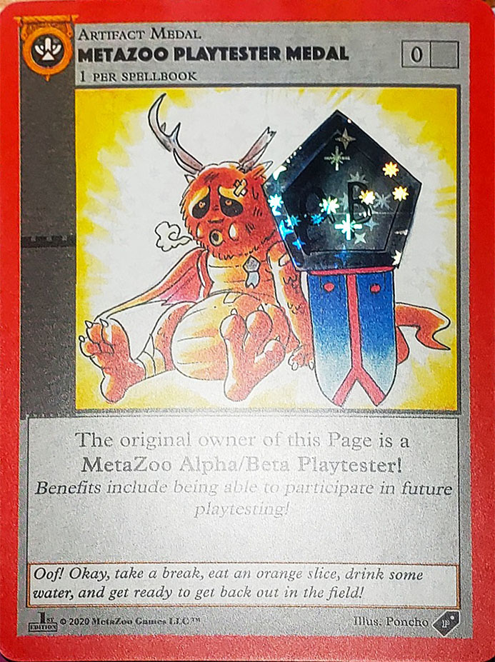 MetaZoo Playtester Medal Card